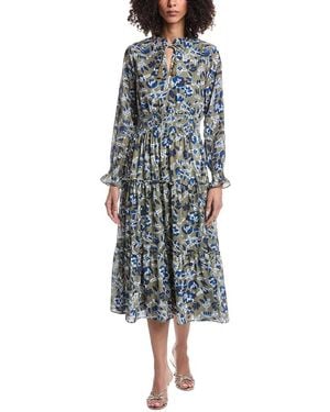Sail To Sable Smocked Waist Midi Dress - Blue