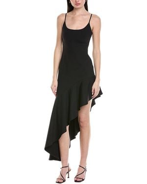 Susana Monaco Asymmetrical Ruffled String Midi Dress - Black