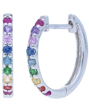 Nephora 14K 0.18 Ct. Tw. Sapphire Huggie Earrings - Blue