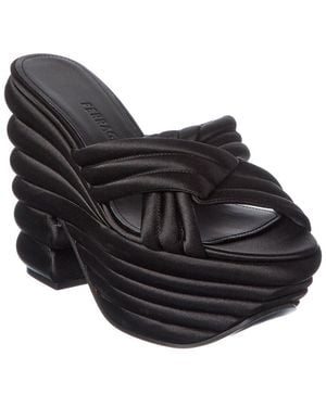 Ferragamo Woven Satin Sandal - Black