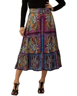 Hale Bob Silk-Blend Skirt - Blue