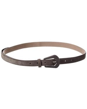 Brunello Cucinelli Suede Belt - White
