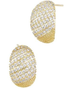 Savvy Cie 14K Plated Cz Hoop Earrings - White