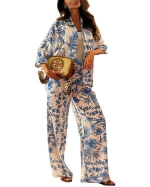 VERA DOLINI 2Pc Shirt & Pant Set - Multicolor