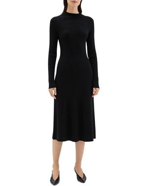 Theory Flare Midi Dress - Black