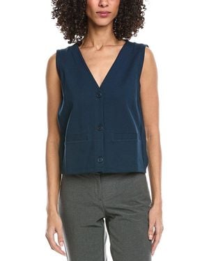 Eileen Fisher Button Front Vest - Blue