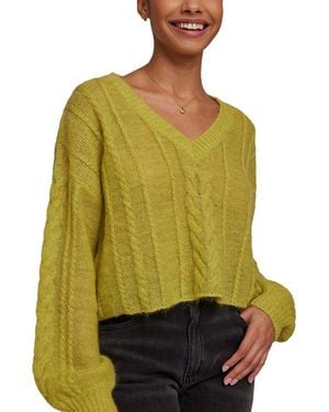 Bella Dahl V-Neck Cropped Mohair & Wool-Blend Jumper - Green