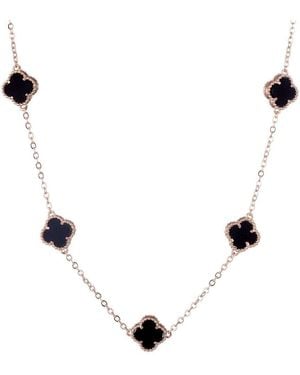 Adornia 14K Rose Plated Flower Station Necklace - Natural