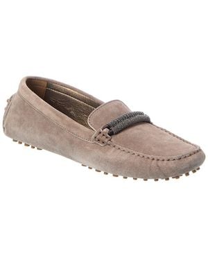Brunello Cucinelli Suede Loafer - Gray