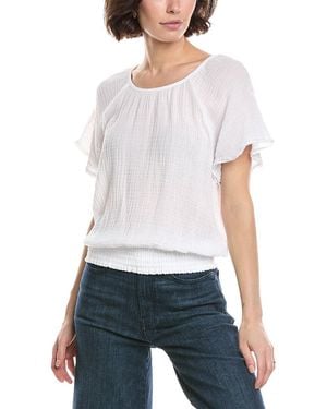 Michael Stars Freema Smocked Top - White
