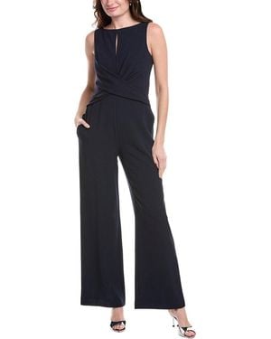 Vince Camuto Crisscross Crepe Jumpsuit - Blue