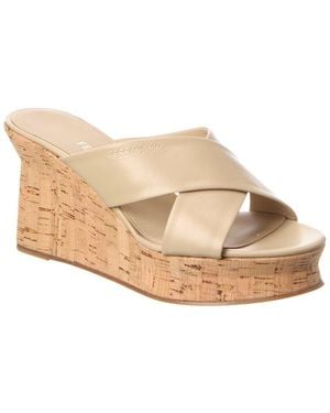 Ferragamo Ant Leather Wedge Sandal - White