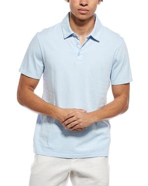 Vince Garment Dye Polo Shirt - Blue