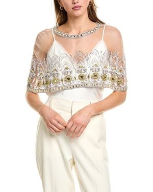 Reem Acra Embroidered Cape - Gray