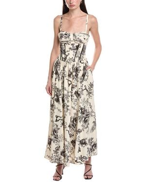 Maison Tara Printed Dress - White