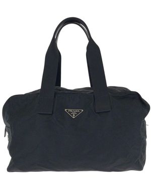 Prada Tessuto Nylon Boston Bag (Authentic Pre-Loved) - Blue