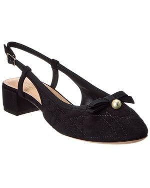 Dior Ballet Quilted Suede Slingback Pump - Black
