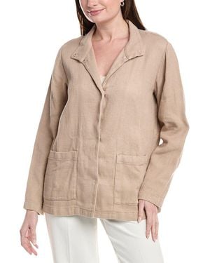 Eileen Fisher Stand Collar Jacket - Natural