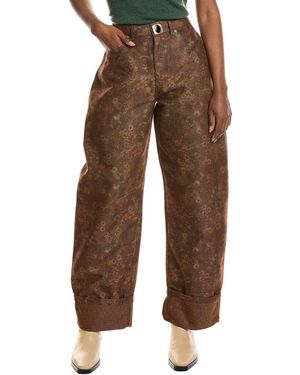 Avec Les Filles Vintage Floral Barrel Leg Jean - Brown
