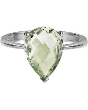 Gemstones 3.30 Ct. Tw. Prasiolite Half-Eternity Ring - White