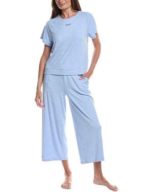 DKNY 2Pc Top & Crop Pant Lounge Set - Blue