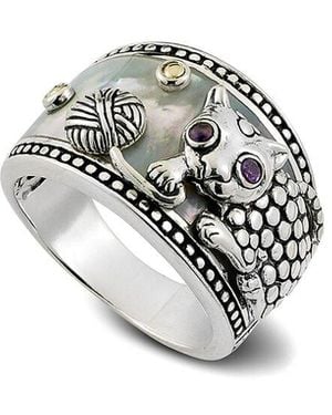 Samuel B. 18K Amethyst & Pearl Ring - White