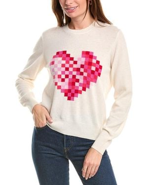 Brodie Cashmere Wool & Cashmere-Blend Pixel Heart Jumper - Pink