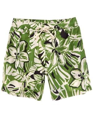 Palm Angels Printed Swim Short - Green