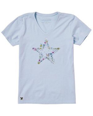 Life Is Good. Crusher V-Neck T-Shirt - Blue