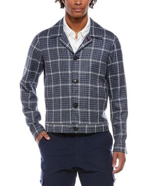 Isaia Portofino Wool, Silk & Linen-Blend Jacket - Blue