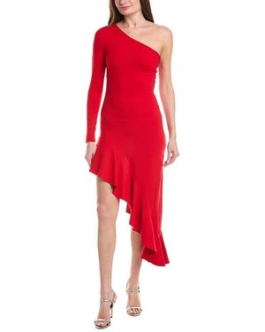 Susana Monaco One Arm Ruffle Dress - Red