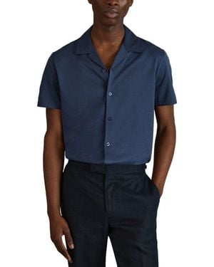 Reiss Caspar Mercerized Cuban Top - Blue