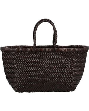 Dragon Diffusion Small Triple Jump Leather Tote - Black