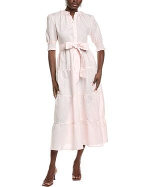 Kathleen Maeve Lilly Linen-Blend Midi Dress - Pink
