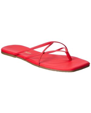 TKEES Square Toe Elle Leather Sandal - Red