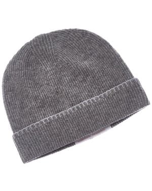 Brodie Cashmere Blanket Stitch Cashmere Beanie - Gray