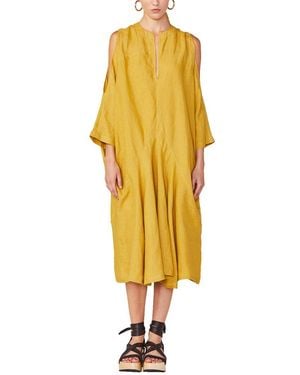 Câllas Bianca Relaxed Fit Linen Dress - Yellow