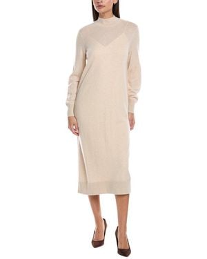 Lafayette 148 New York Mock Neck Cashmere-Blend Sweaterdress - Natural