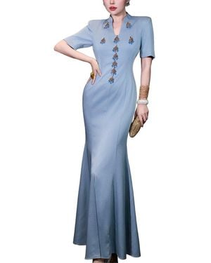 BURRYCO Solid Maxi Dress - Blue