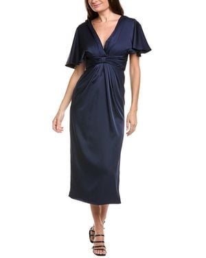 THEIA Lucia Kimono Midi Dress - Blue
