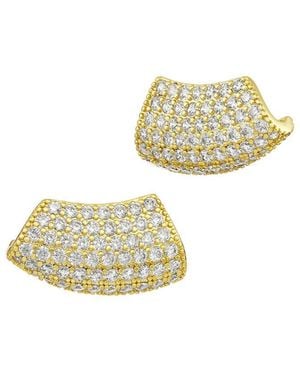 Savvy Cie Plated Cz Stud Earrings - White