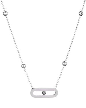 Adornia Cz Bar Necklace - White