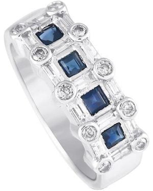 Gemstones 14K 1.10 Ct. Tw. Diamond & Sapphire Ring - Blue