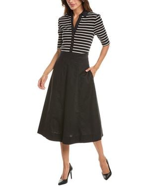 DKNY A-Line Shirt Dress - Black