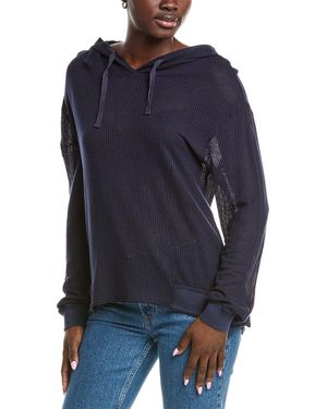 XCVI Wearables Mesh Sidel Hoodie - Blue