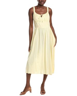 Ellen Tracy Linen-Blend Midi Dress - Natural