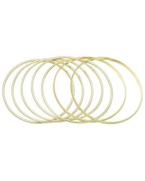 Adornia Plated 6-Piece Thin Bangle Set - White