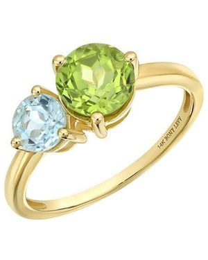 Bony Levy 14K Color 14K 2.07 Ct. Tw. 1 Topaz And 1 Peridot Stackable Ring - Blue