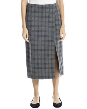 Max Studio Faux Wrap Midi Skirt - Grey