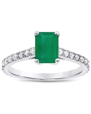 Diana M. Jewels Fine Jewelry 14k 1.26 Ct. Tw. Diamond & Emerald Ring - Green